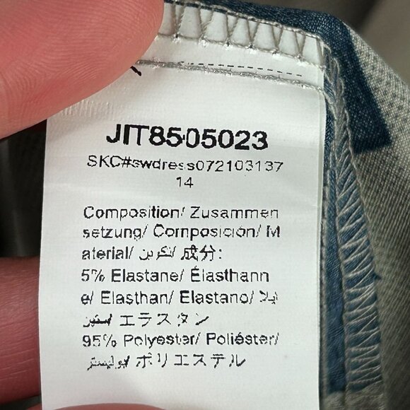 Blue and gray checkered mini dress size small - Picture 4 of 6